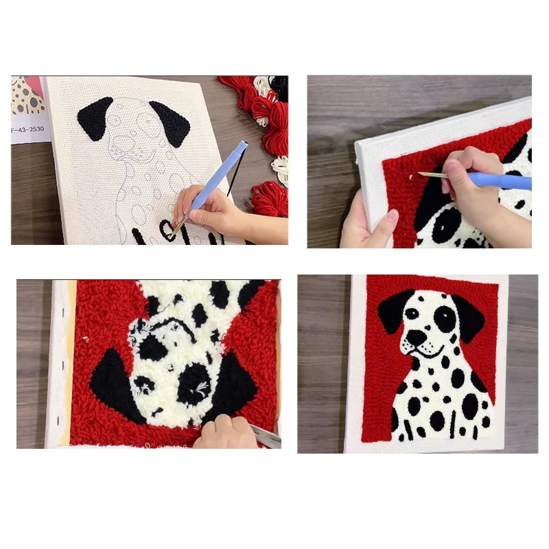 DIY Punch Needle Embroidery Kit for Beginners DIY Embroidery Starter Kits with Floral Fabric Cross Stitch Set for Adults