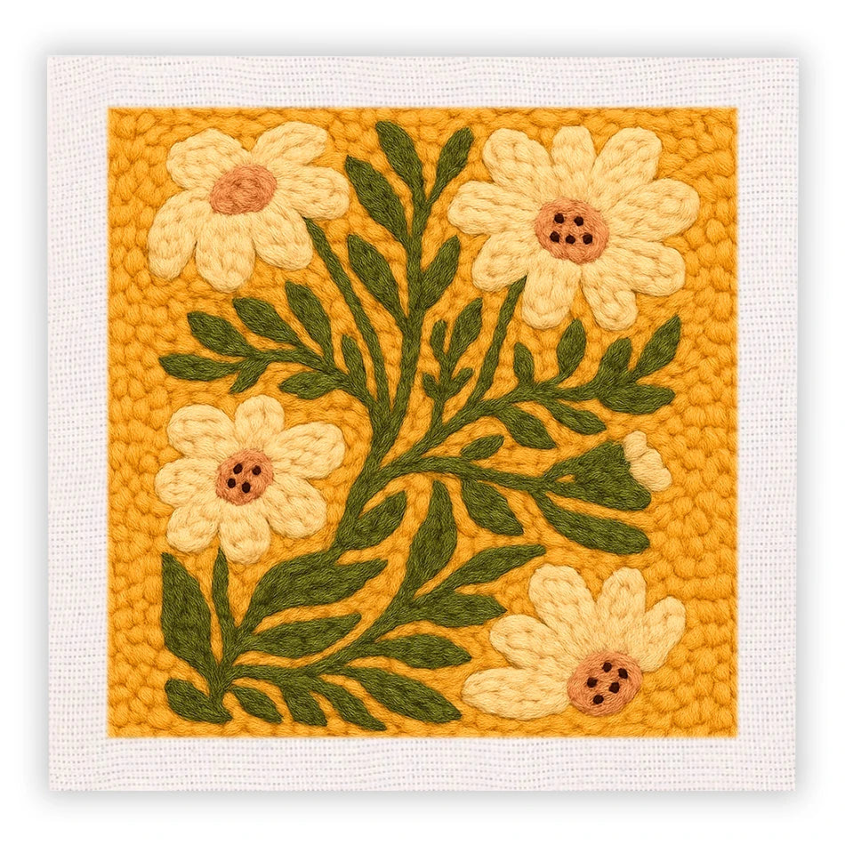DIY Punch Needle Embroidery Kit for Beginners DIY Embroidery Starter Kits with Floral Fabric Cross Stitch Set for Adults