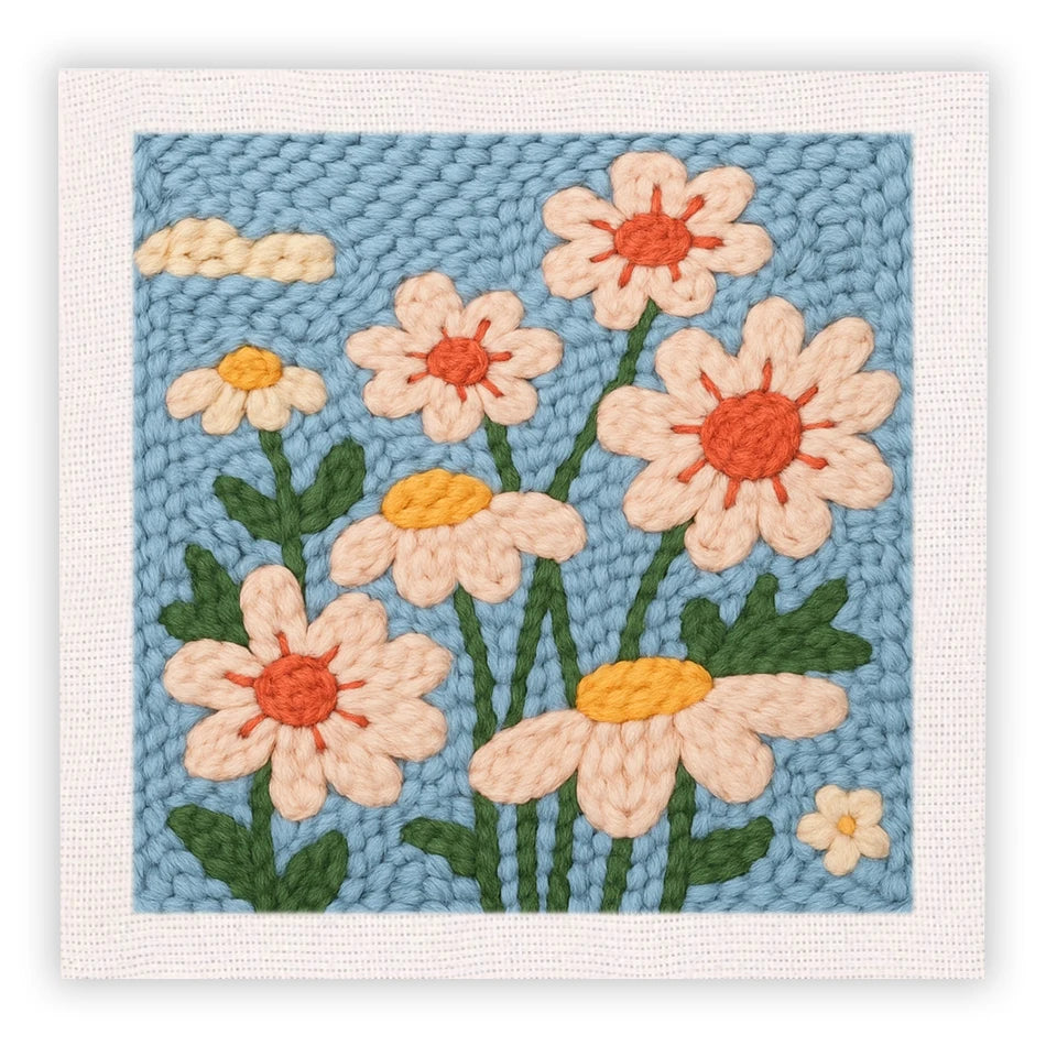 DIY Punch Needle Embroidery Kit for Beginners DIY Embroidery Starter Kits with Floral Fabric Cross Stitch Set for Adults
