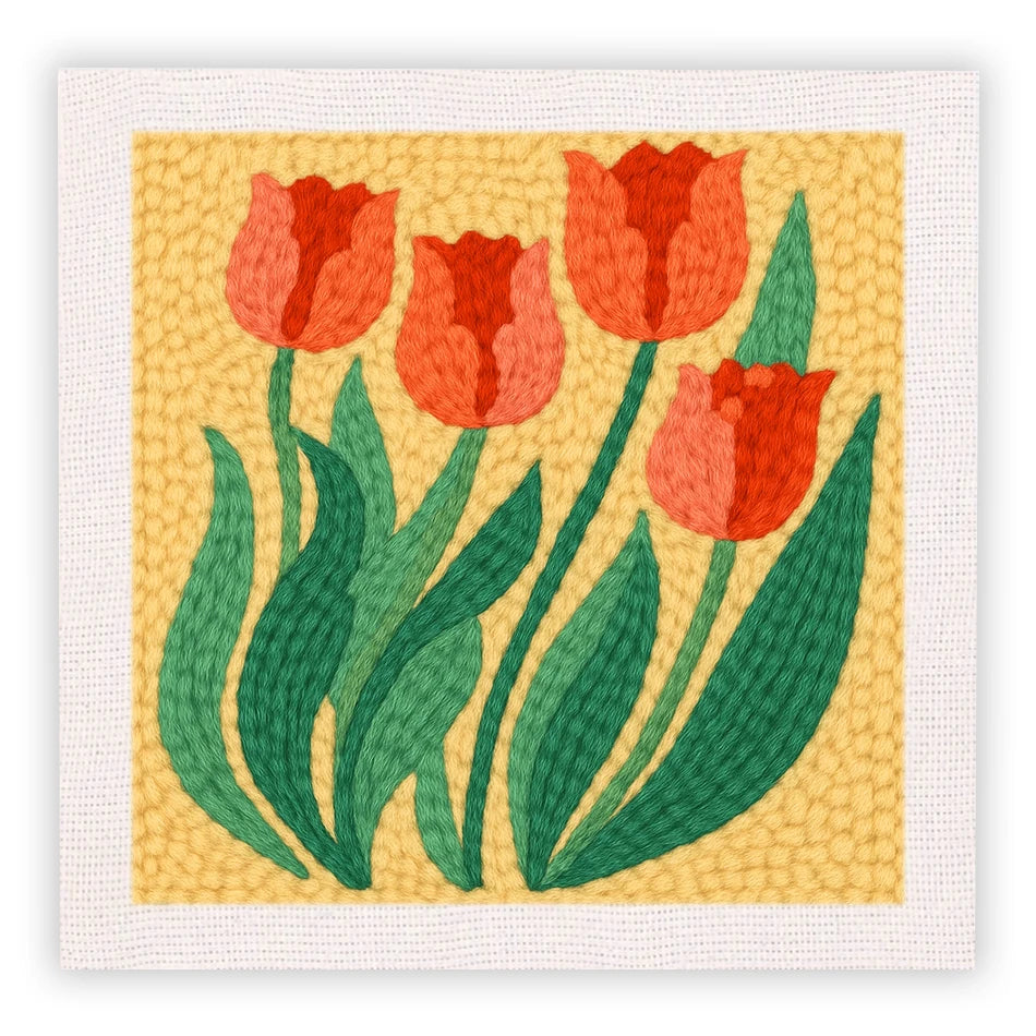 DIY Punch Needle Embroidery Kit for Beginners DIY Embroidery Starter Kits with Floral Fabric Cross Stitch Set for Adults