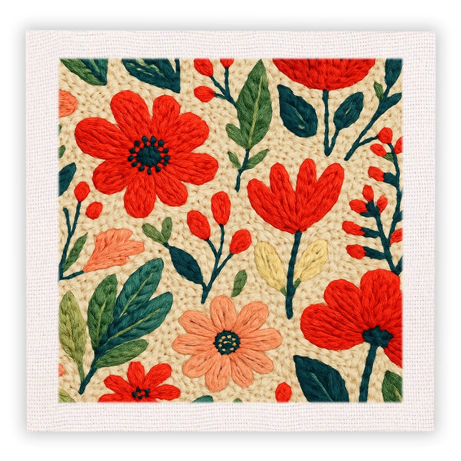DIY Punch Needle Embroidery Kit for Beginners DIY Embroidery Starter Kits with Floral Fabric Cross Stitch Set for Adults