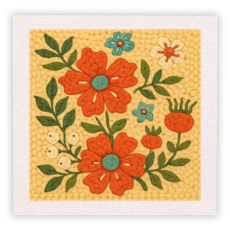 DIY Punch Needle Embroidery Kit for Beginners DIY Embroidery Starter Kits with Floral Fabric Cross Stitch Set for Adults