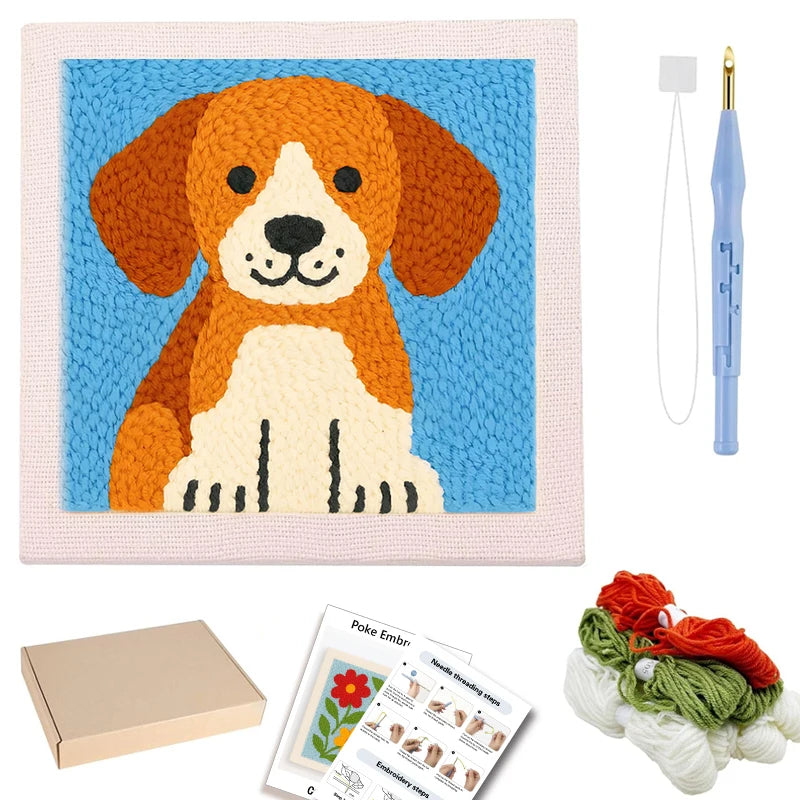 DIY Punch Needle Embroidery Kit for Beginners DIY Embroidery Starter Kits with Floral Fabric Cross Stitch Set for Adults