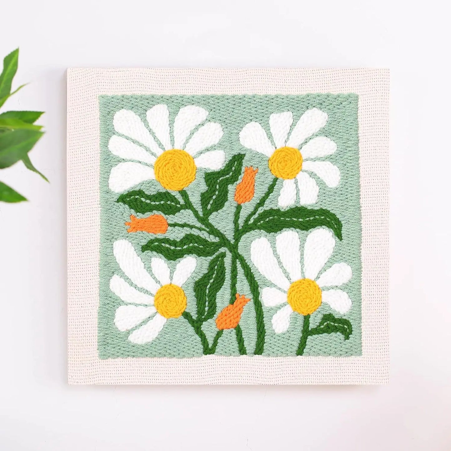 DIY Punch Needle Embroidery Kit for Beginners DIY Embroidery Starter Kits with Floral Fabric Cross Stitch Set for Adults