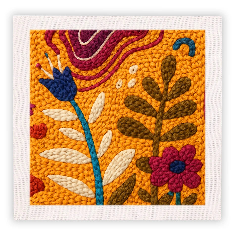 DIY Punch Needle Embroidery Kit for Beginners DIY Embroidery Starter Kits with Floral Fabric Cross Stitch Set for Adults