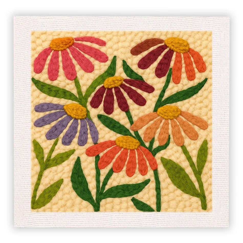 DIY Punch Needle Embroidery Kit for Beginners DIY Embroidery Starter Kits with Floral Fabric Cross Stitch Set for Adults